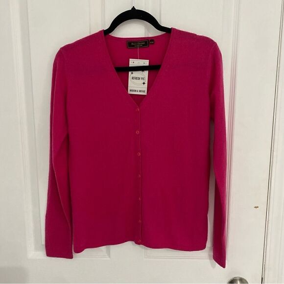 Andre Christian Pink Cashmere Button Down Cardigan Womens Size XS - Picture 1 of 8